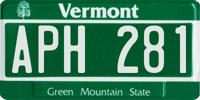 VT license plate APH281