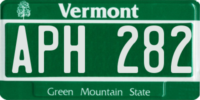 VT license plate APH282