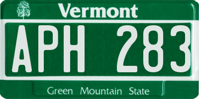 VT license plate APH283