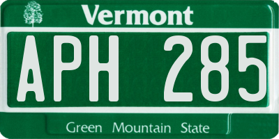 VT license plate APH285