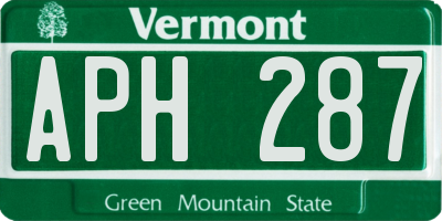 VT license plate APH287
