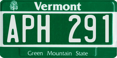 VT license plate APH291