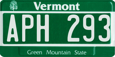 VT license plate APH293