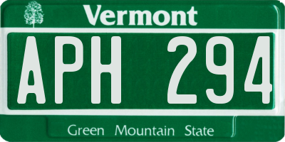 VT license plate APH294