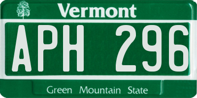 VT license plate APH296