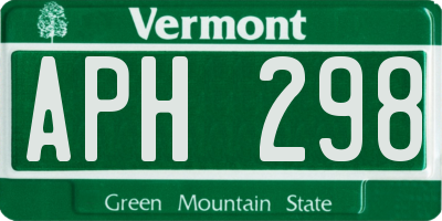 VT license plate APH298
