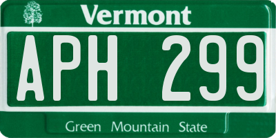 VT license plate APH299