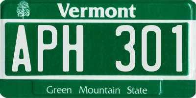 VT license plate APH301