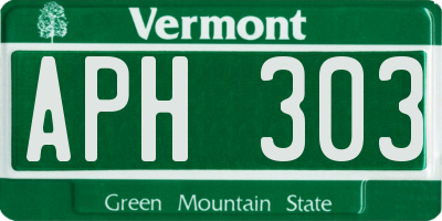 VT license plate APH303