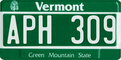 VT license plate APH309
