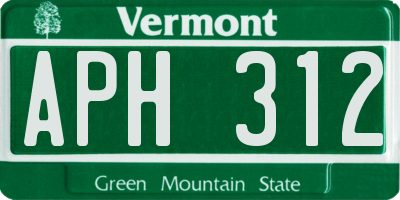 VT license plate APH312