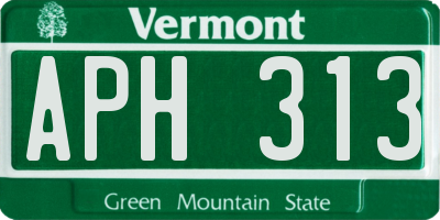 VT license plate APH313
