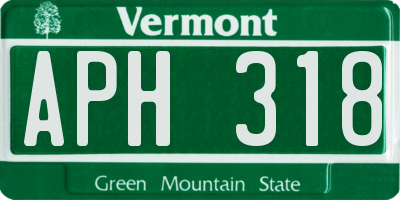 VT license plate APH318