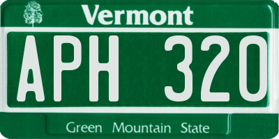 VT license plate APH320