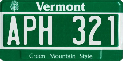 VT license plate APH321