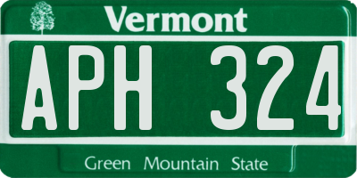 VT license plate APH324