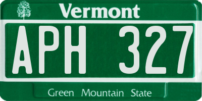 VT license plate APH327