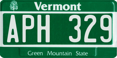 VT license plate APH329