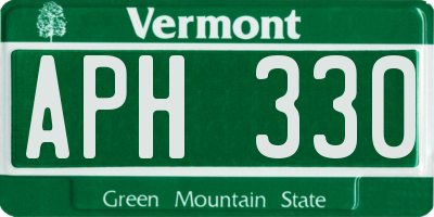 VT license plate APH330