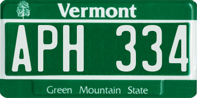 VT license plate APH334