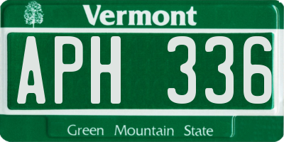 VT license plate APH336