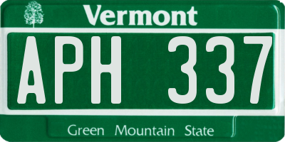 VT license plate APH337