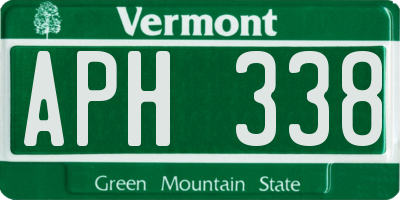 VT license plate APH338