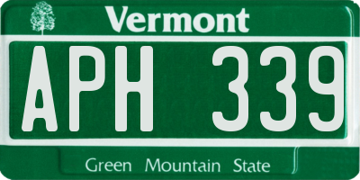 VT license plate APH339