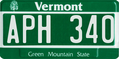 VT license plate APH340