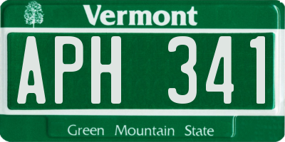 VT license plate APH341