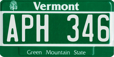 VT license plate APH346