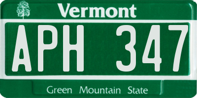 VT license plate APH347