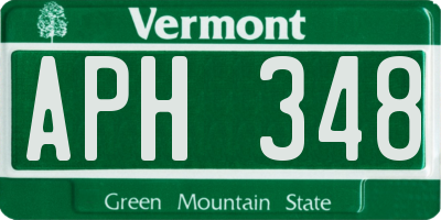 VT license plate APH348