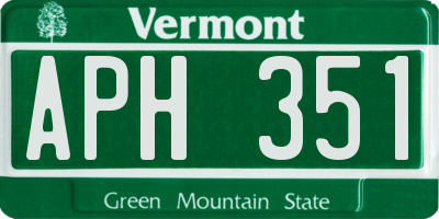 VT license plate APH351