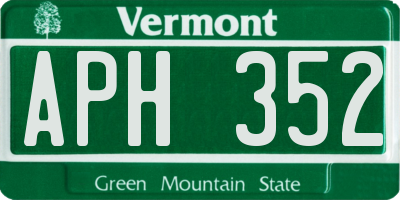 VT license plate APH352