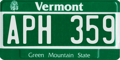 VT license plate APH359