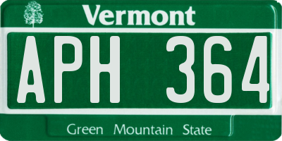 VT license plate APH364