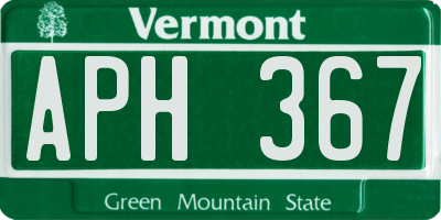 VT license plate APH367