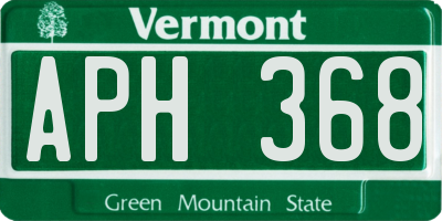 VT license plate APH368