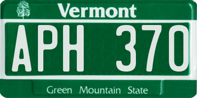 VT license plate APH370