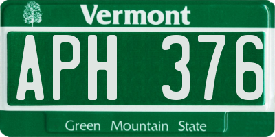 VT license plate APH376