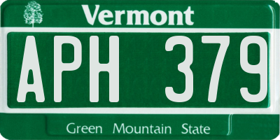 VT license plate APH379