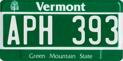 VT license plate APH393
