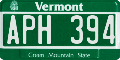 VT license plate APH394