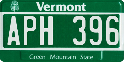 VT license plate APH396