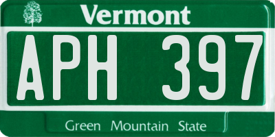 VT license plate APH397