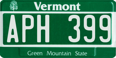 VT license plate APH399