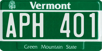 VT license plate APH401
