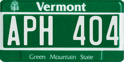VT license plate APH404