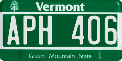 VT license plate APH406